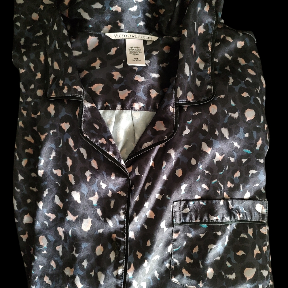Victoria's Secret Black Satin Night Shirt/Gown